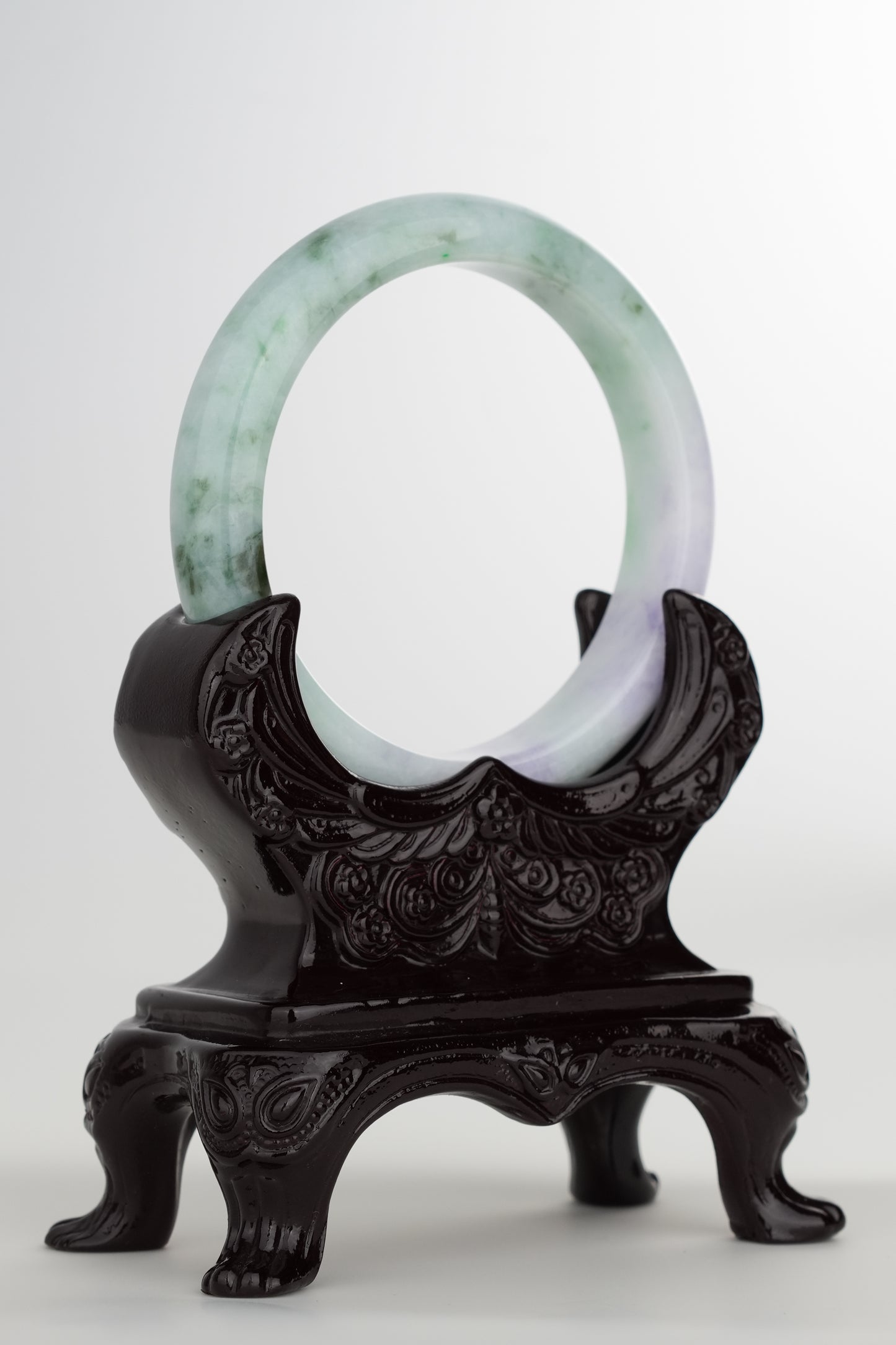 #0212 Spring Lavender Green Jade Bangle Size 56.8