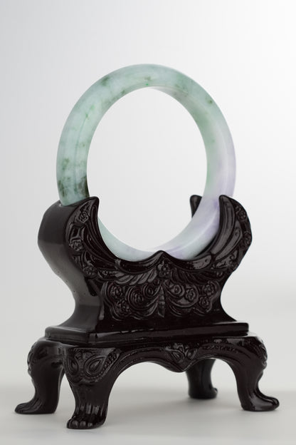 #0212 Spring Lavender Green Jade Bangle Size 56.8