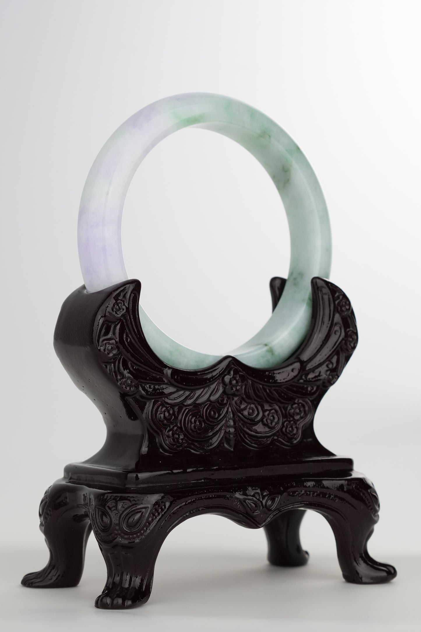 #0212 Spring Lavender Green Jade Bangle Size 56.8