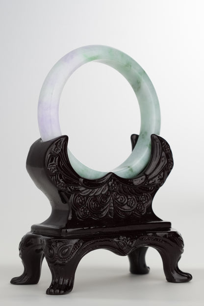 #0212 Spring Lavender Green Jade Bangle Size 56.8