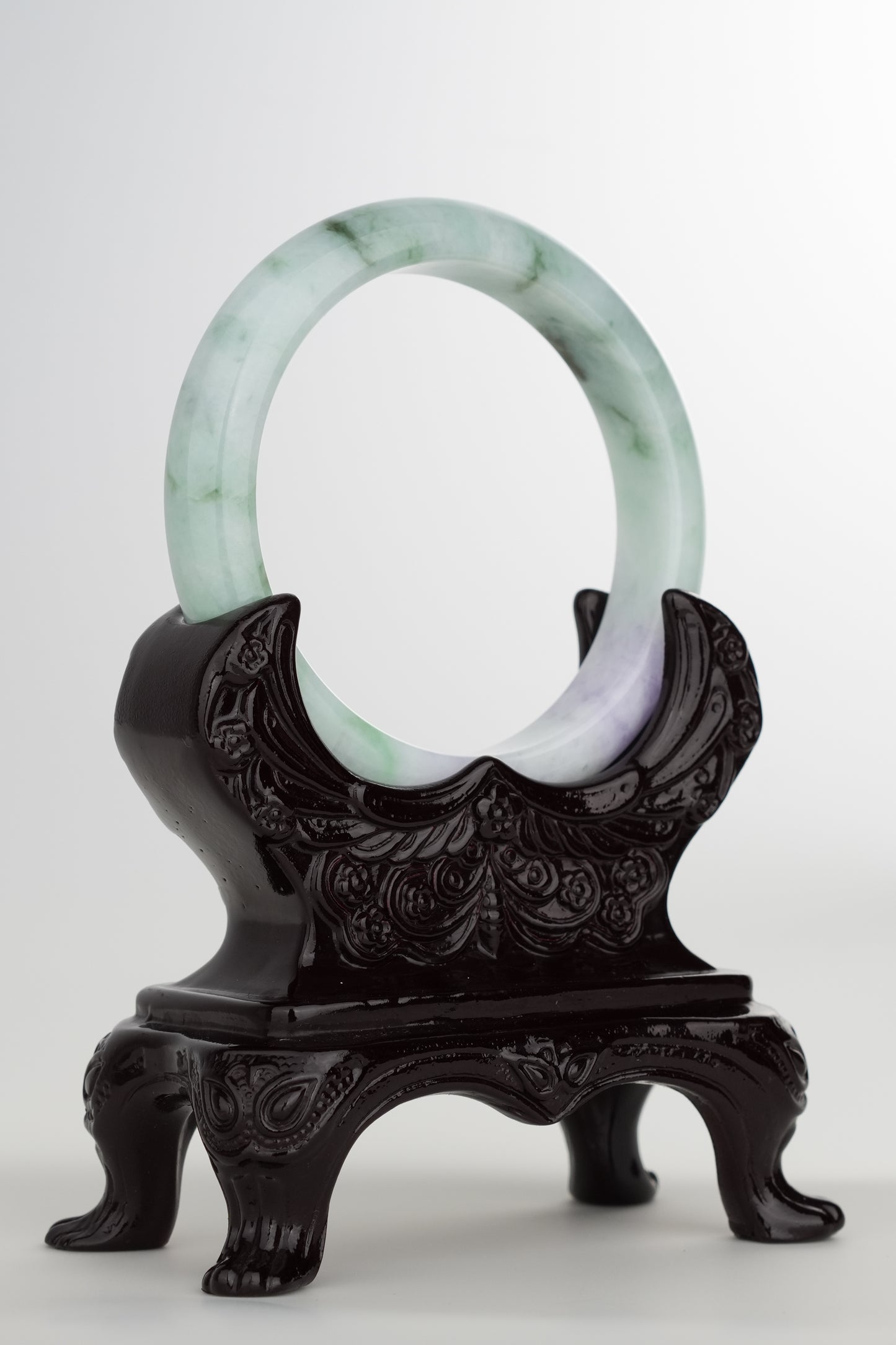#0212 Spring Lavender Green Jade Bangle Size 56.8