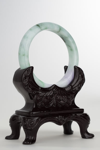 #0212 Spring Lavender Green Jade Bangle Size 56.8