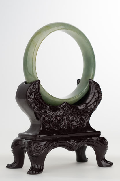 #0213 Olive Green Jade Bangle Size 57.3