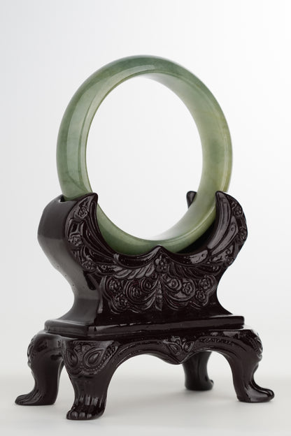 #0213 Olive Green Jade Bangle Size 57.3