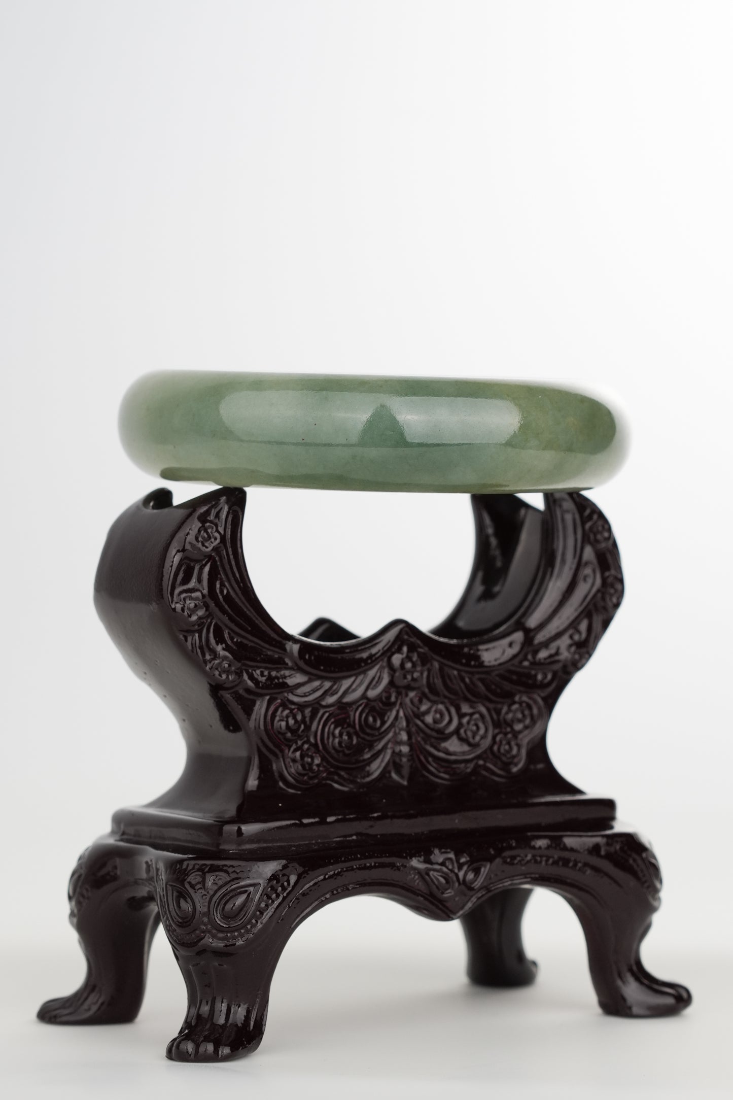 #0213 Olive Green Jade Bangle Size 57.3