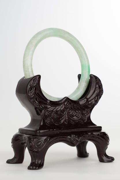 #0215 Icy Bright Green Jade Bangle Size 52.7 (fits up to 54)
