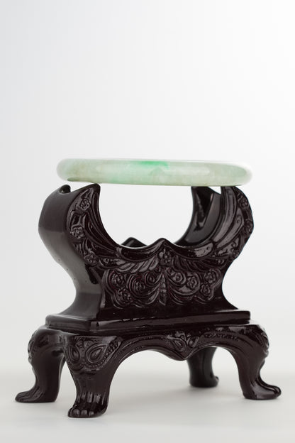 #0215 Icy Bright Green Jade Bangle Size 52.7 (fits up to 54)