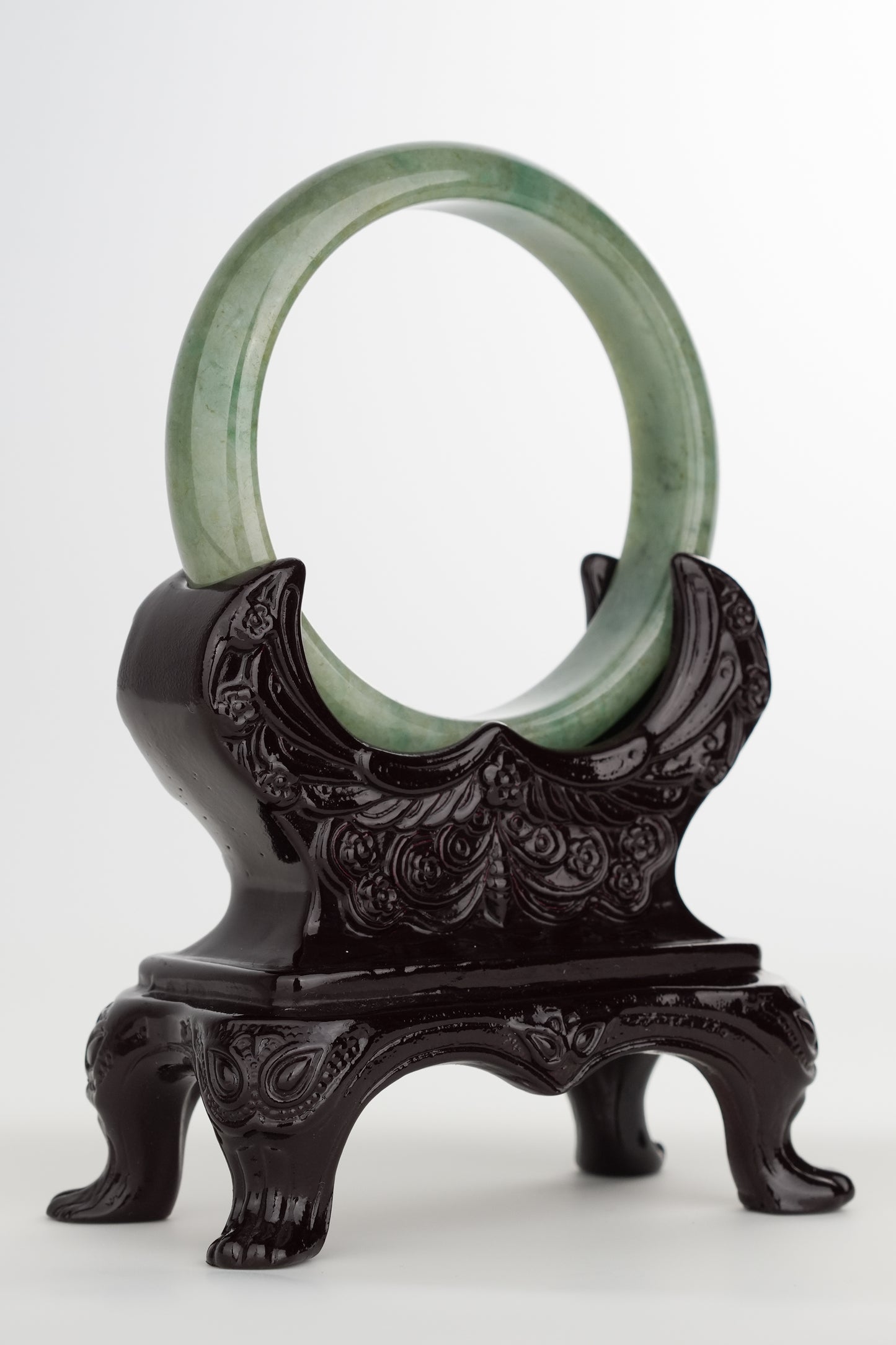 #0217 Olive Green Jade Bangle Size 58.7