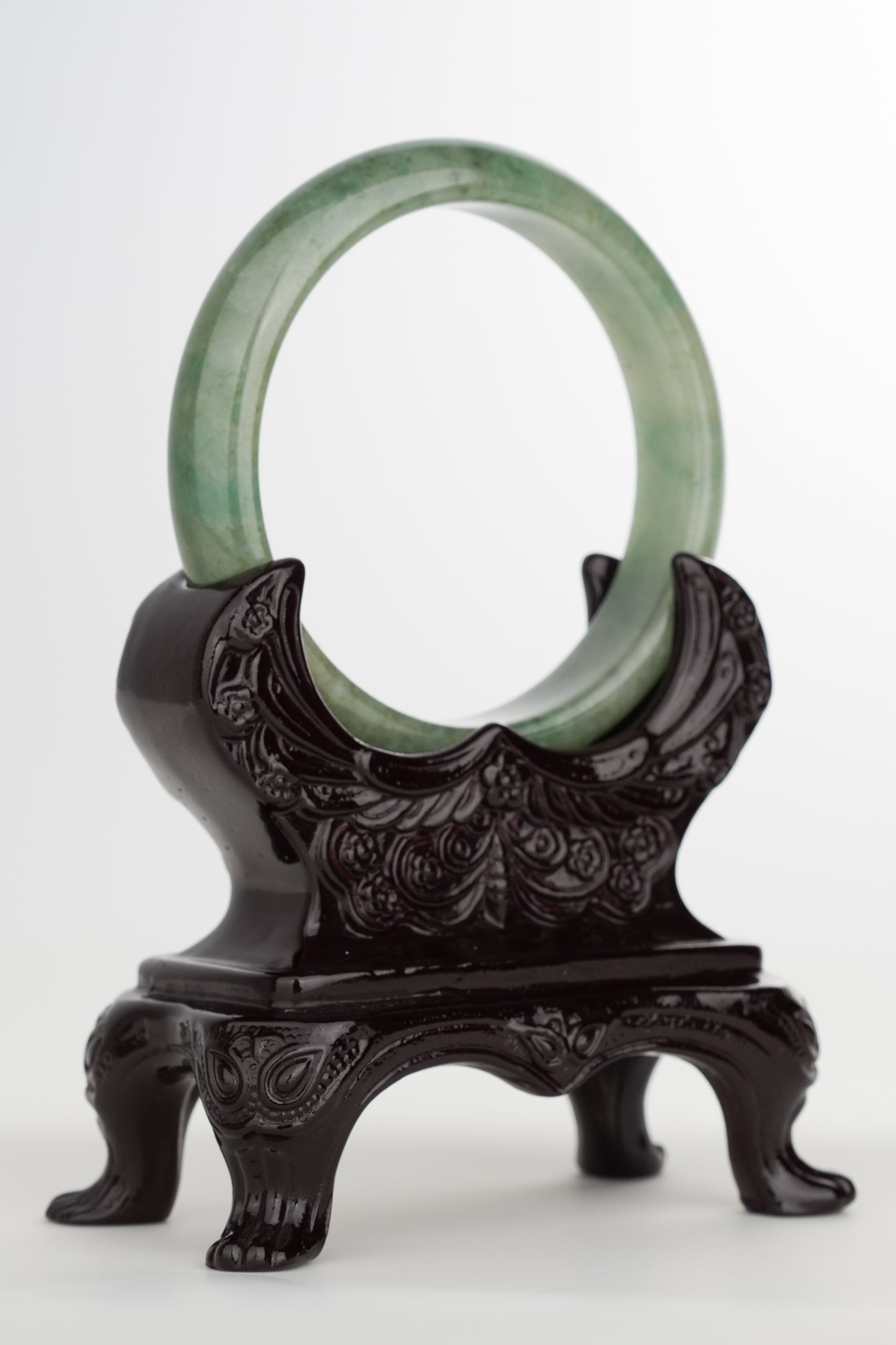 #0217 Olive Green Jade Bangle Size 58.7