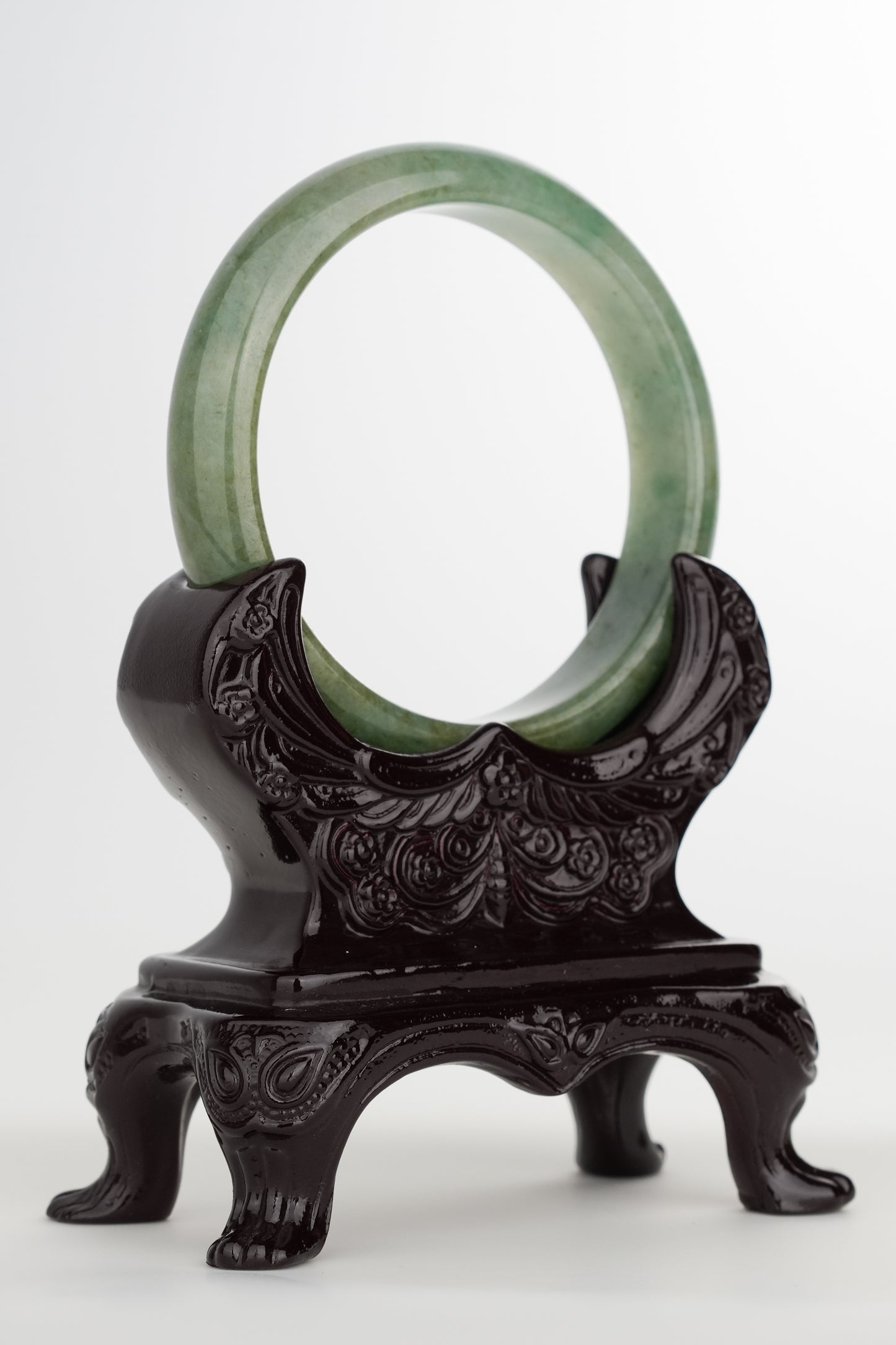 #0217 Olive Green Jade Bangle Size 58.7
