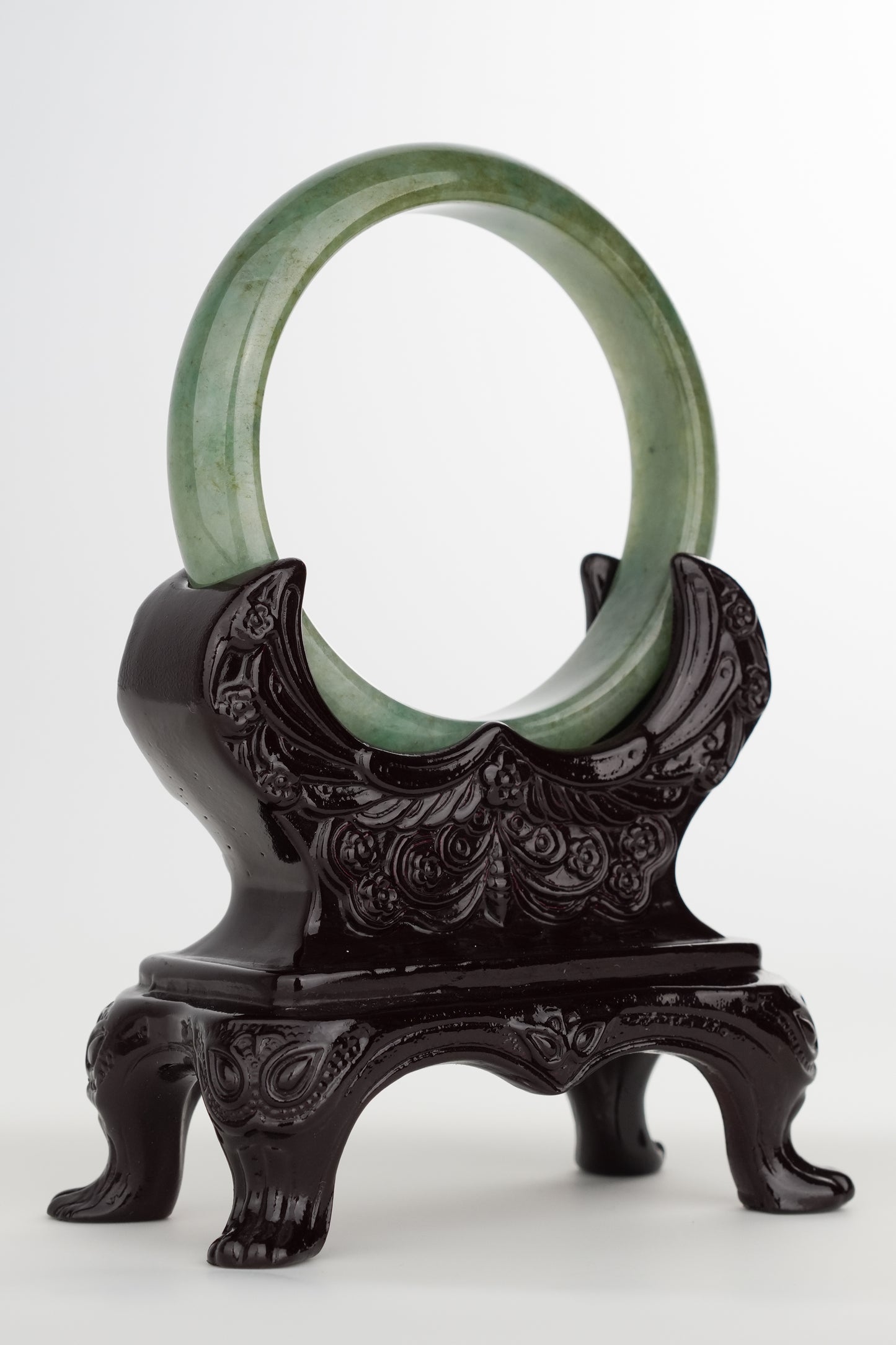 #0217 Olive Green Jade Bangle Size 58.7