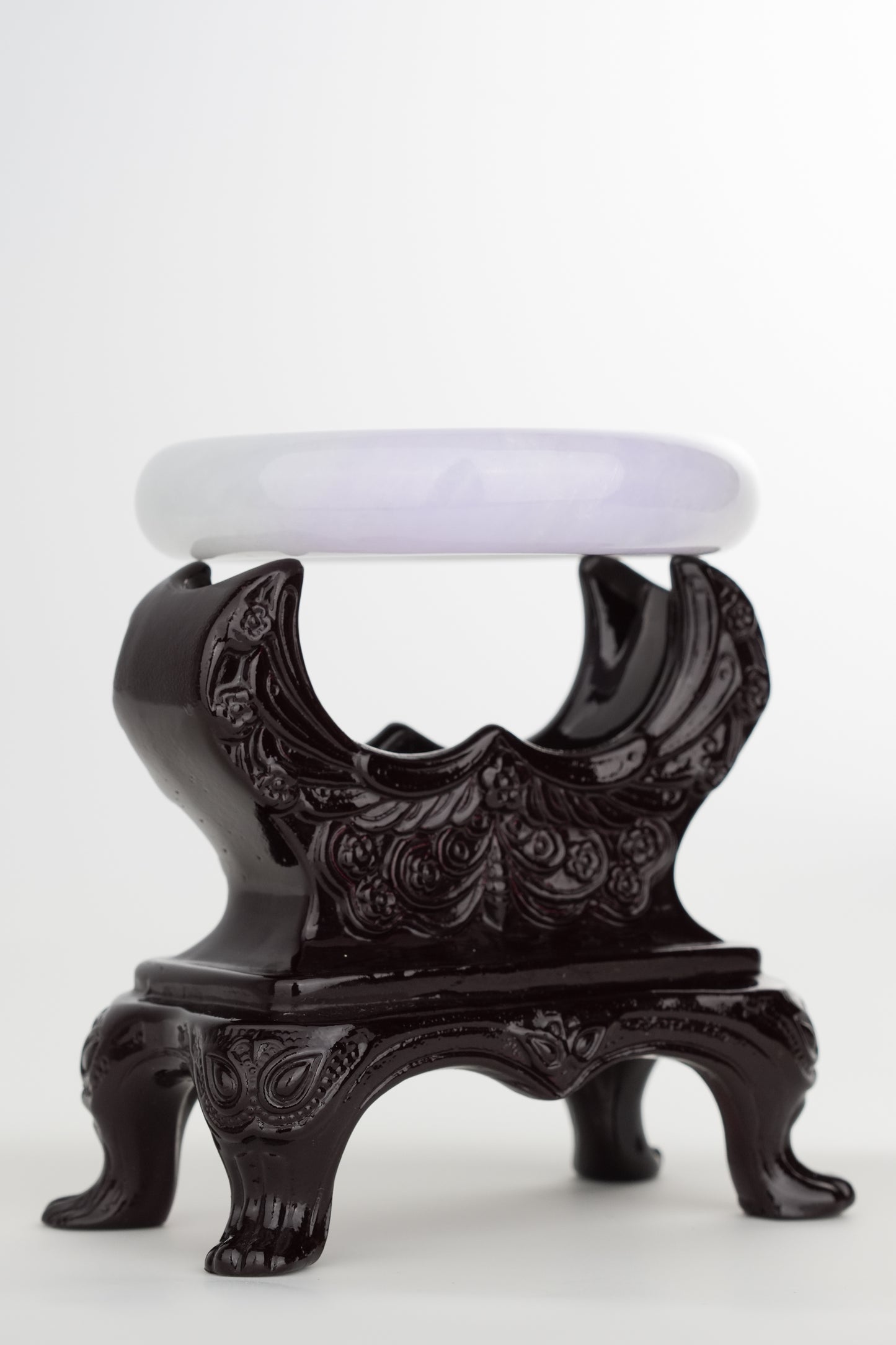 #0225 Icy Lavender Light Green Jade Bangle Size 56.1