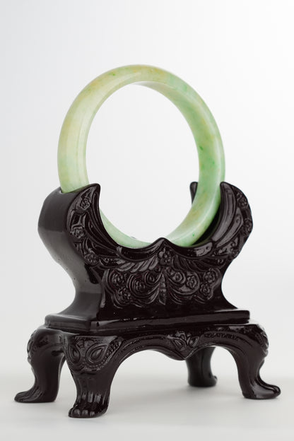 #0228 Sun Green Yellow Jade Bangle Size 55.8