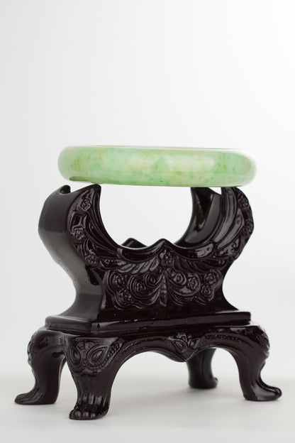 #0228 Sun Green Yellow Jade Bangle Size 55.8