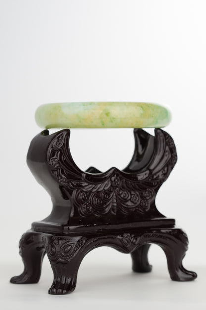 #0228 Sun Green Yellow Jade Bangle Size 55.8