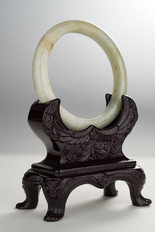 #0283 Light Green Yellow Jade Bangle Size 59.7