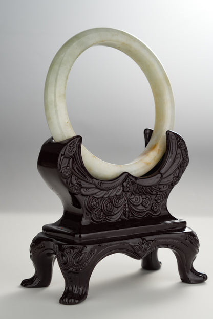 #0283 Light Green Yellow Jade Bangle Size 59.7