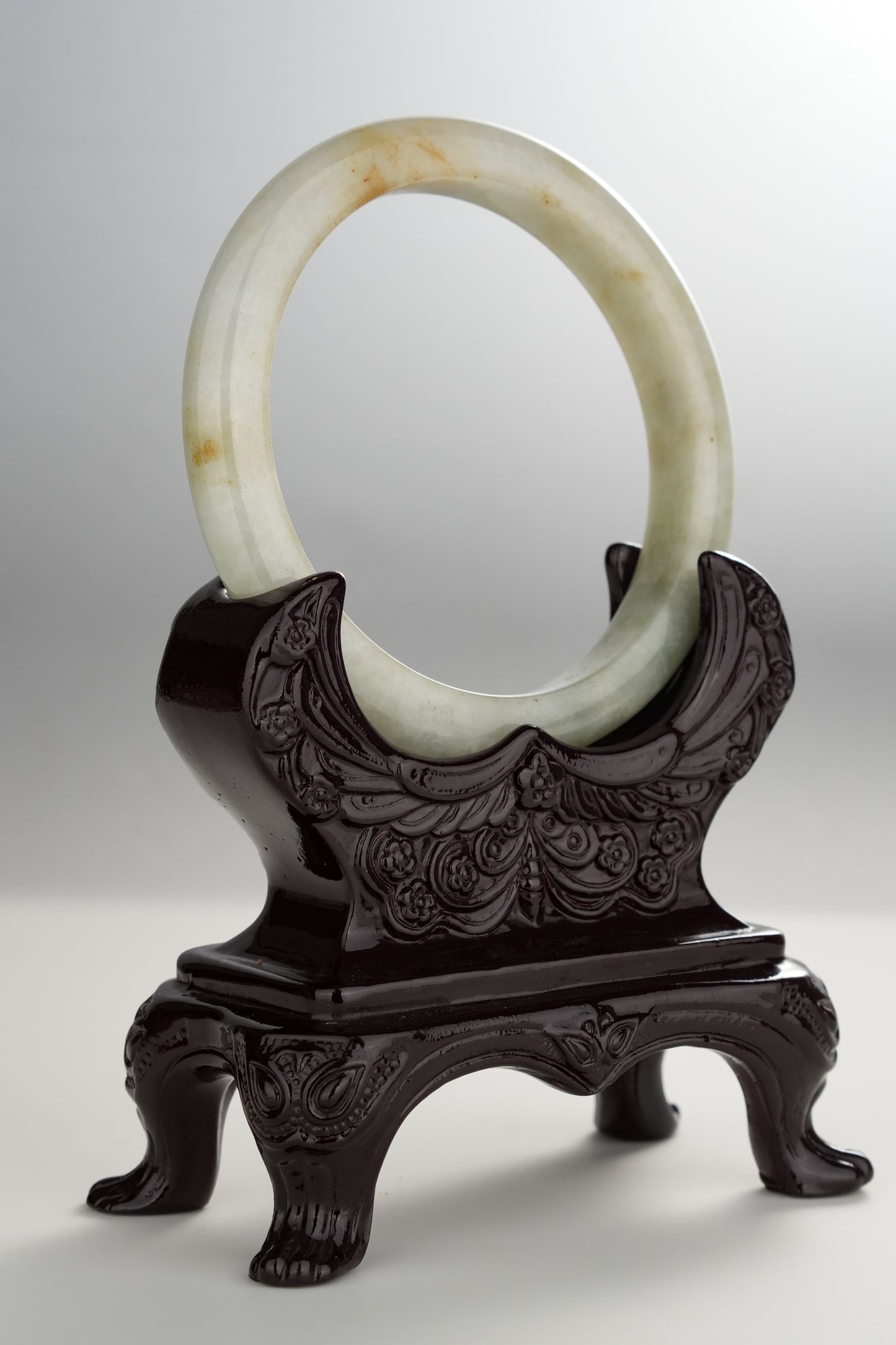 #0283 Light Green Yellow Jade Bangle Size 59.7