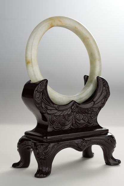 #0283 Light Green Yellow Jade Bangle Size 59.7