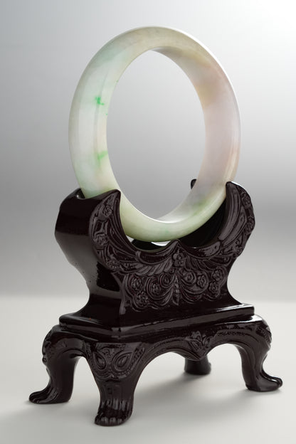 #0302 Sun Green Lavender Yellow Jade Bangle Size 59.4