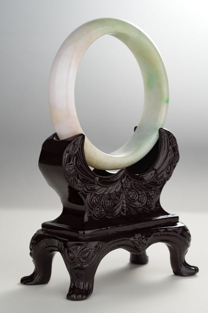 #0302 Sun Green Lavender Yellow Jade Bangle Size 59.4