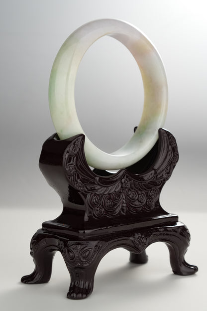 #0302 Sun Green Lavender Yellow Jade Bangle Size 59.4