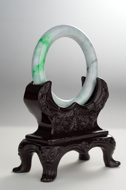 #0304 Sun Green Lavender Yellow Jade Bangle Size 51.8 (fits up to 53.5)