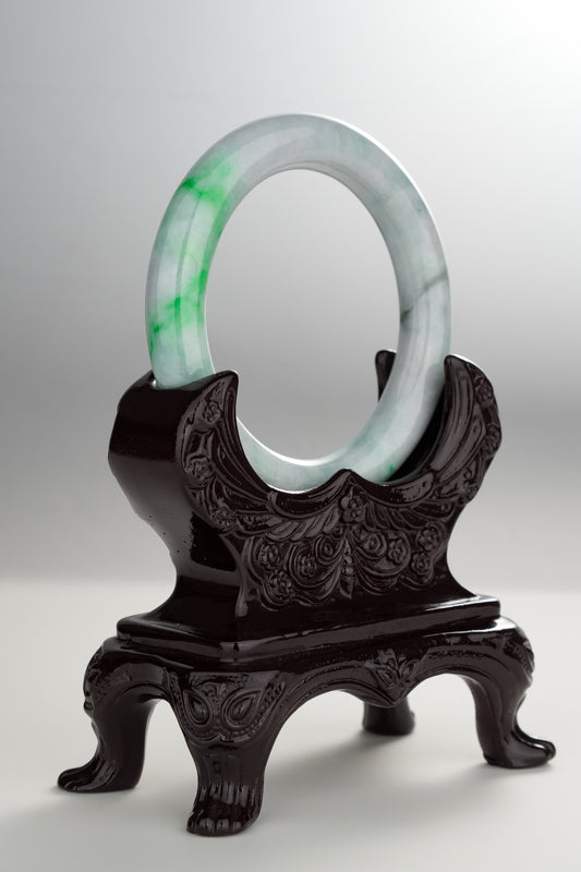 #0304 Sun Green Lavender Yellow Jade Bangle Size 51.8 (fits up to 53.5)