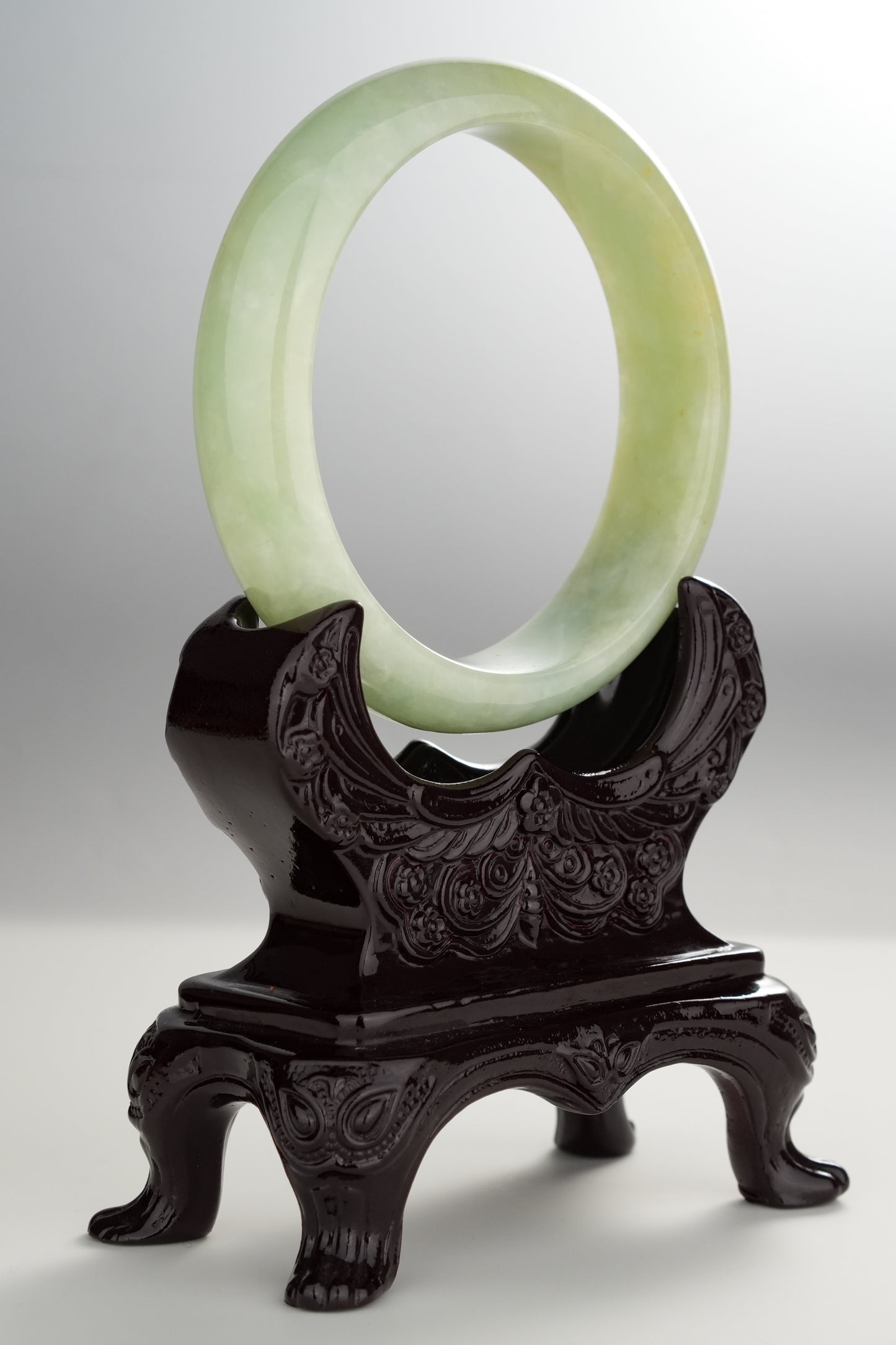 #0305 Yellowish Green Jade Bangle Size 61.2