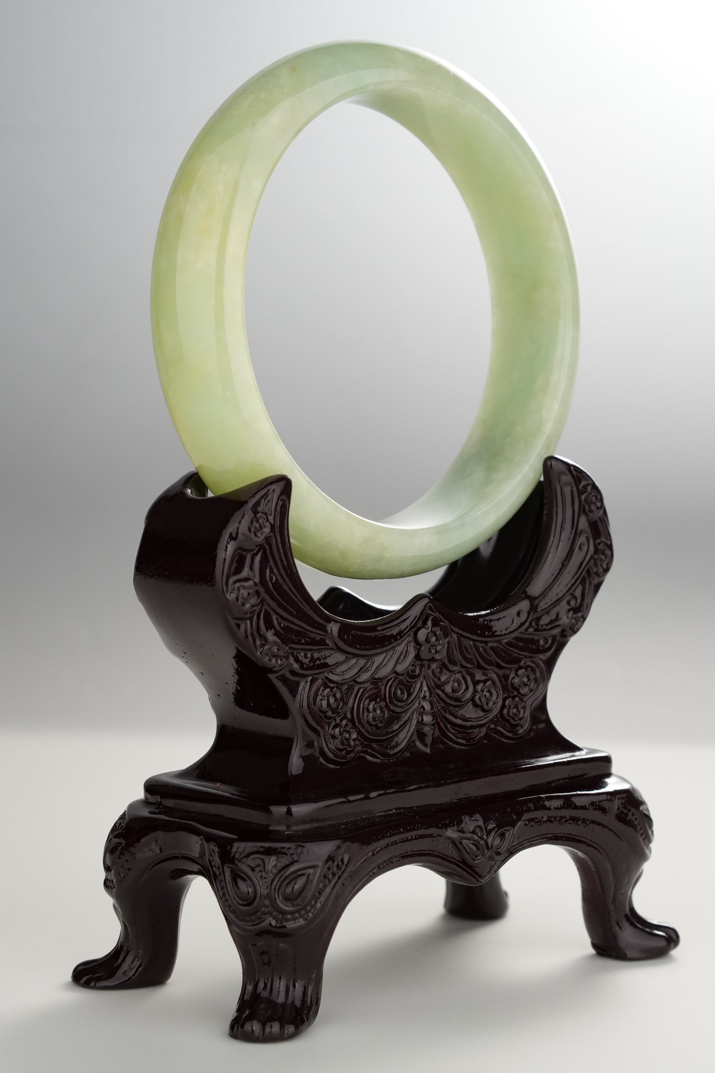 #0305 Yellowish Green Jade Bangle Size 61.2