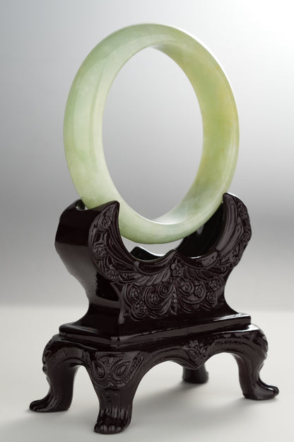 #0305 Yellowish Green Jade Bangle Size 61.2