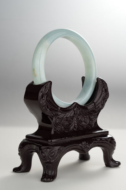 #0307 Baby Blue Green Jade Bangle Size 54.5