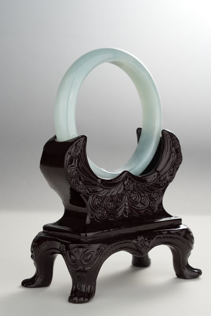 #0307 Baby Blue Green Jade Bangle Size 54.5