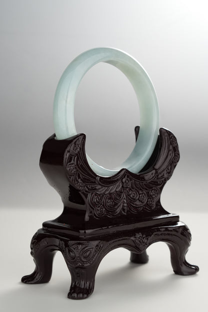 #0307 Baby Blue Green Jade Bangle Size 54.5