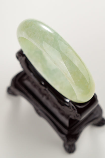 #0305 Yellowish Green Jade Bangle Size 61.2