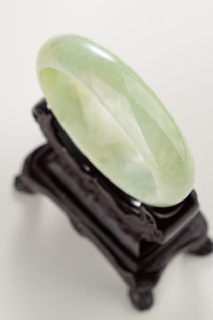 #0305 Yellowish Green Jade Bangle Size 61.2