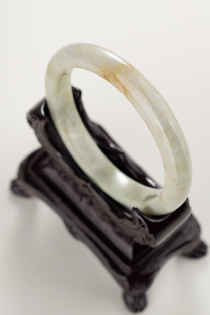 #0283 Light Green Yellow Jade Bangle Size 59.7
