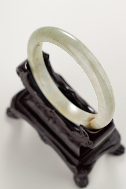 #0283 Light Green Yellow Jade Bangle Size 59.7