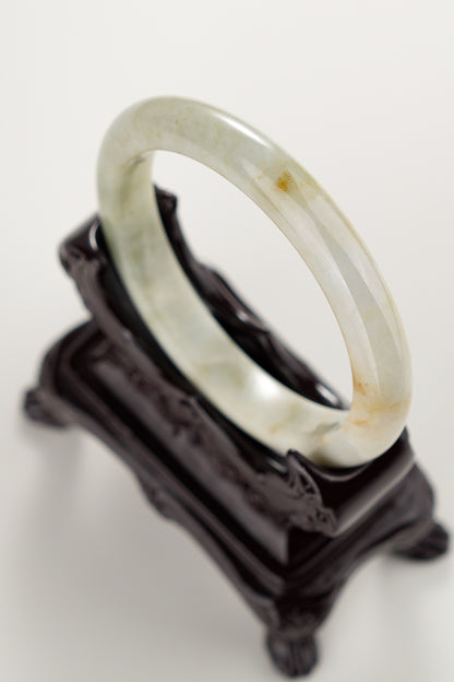 #0283 Light Green Yellow Jade Bangle Size 59.7