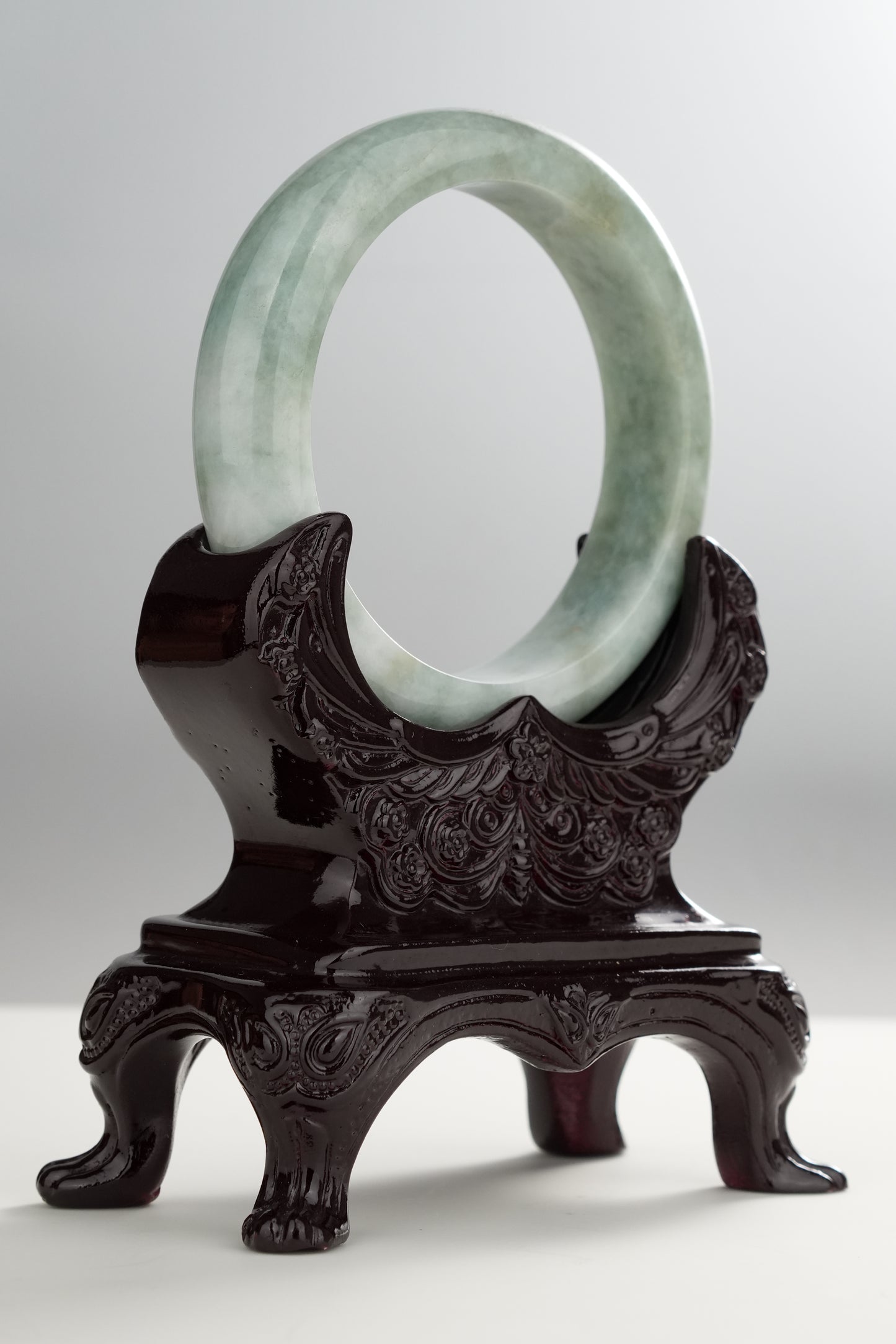 #0273 Bluish Green Jade Bangle Size 55