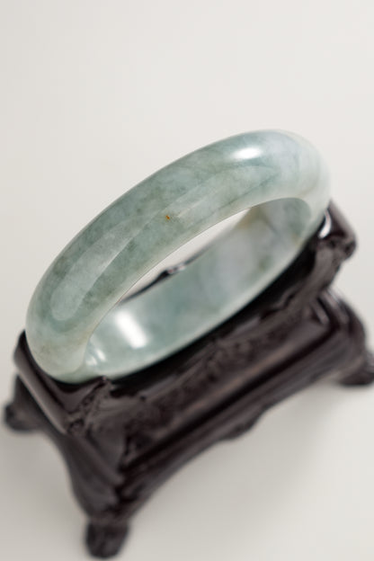 #0273 Bluish Green Jade Bangle Size 55