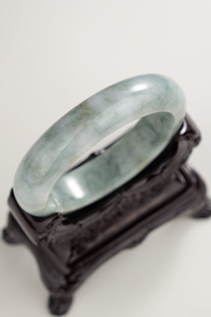 #0273 Bluish Green Jade Bangle Size 55