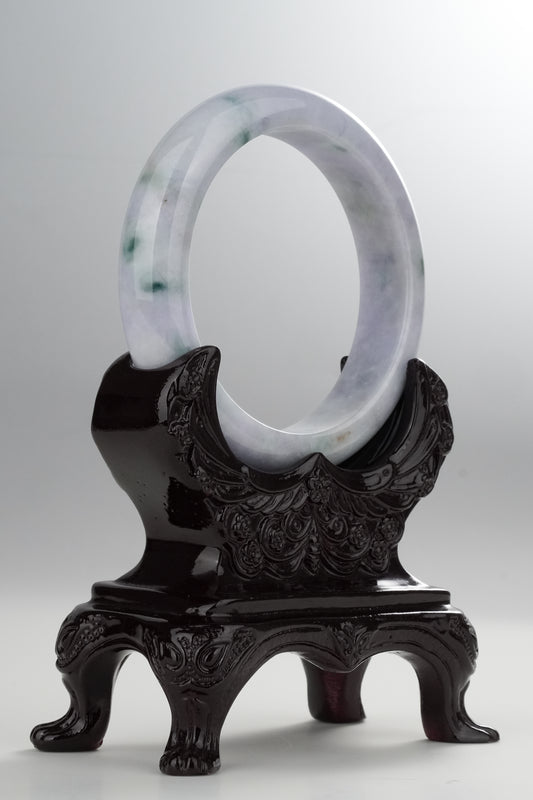 #0332 Spring Lavender Green Jade Bangle Size 57.8