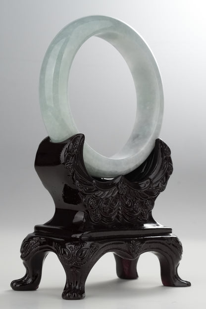 #0330 Light Lotus Green Jade Bangle Size 61.6