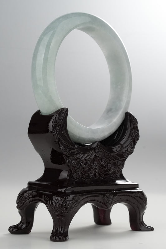 #0330 Light Lotus Green Jade Bangle Size 61.6