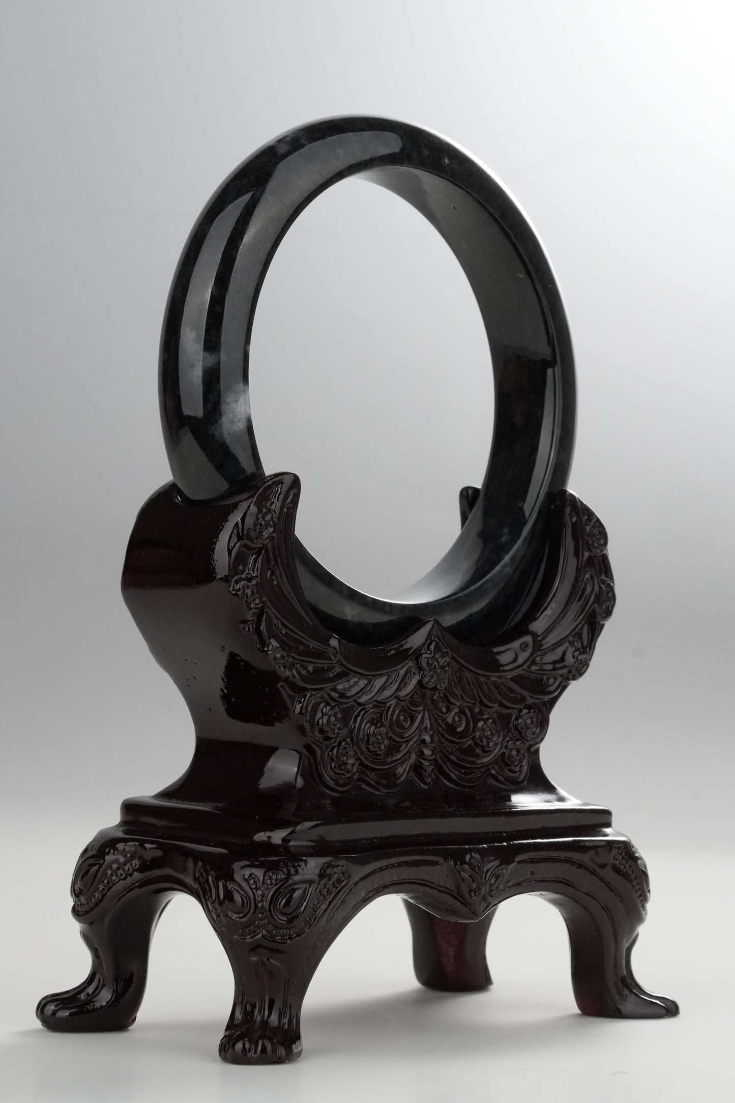 #0323 Black Jade Bangle Size 58.5