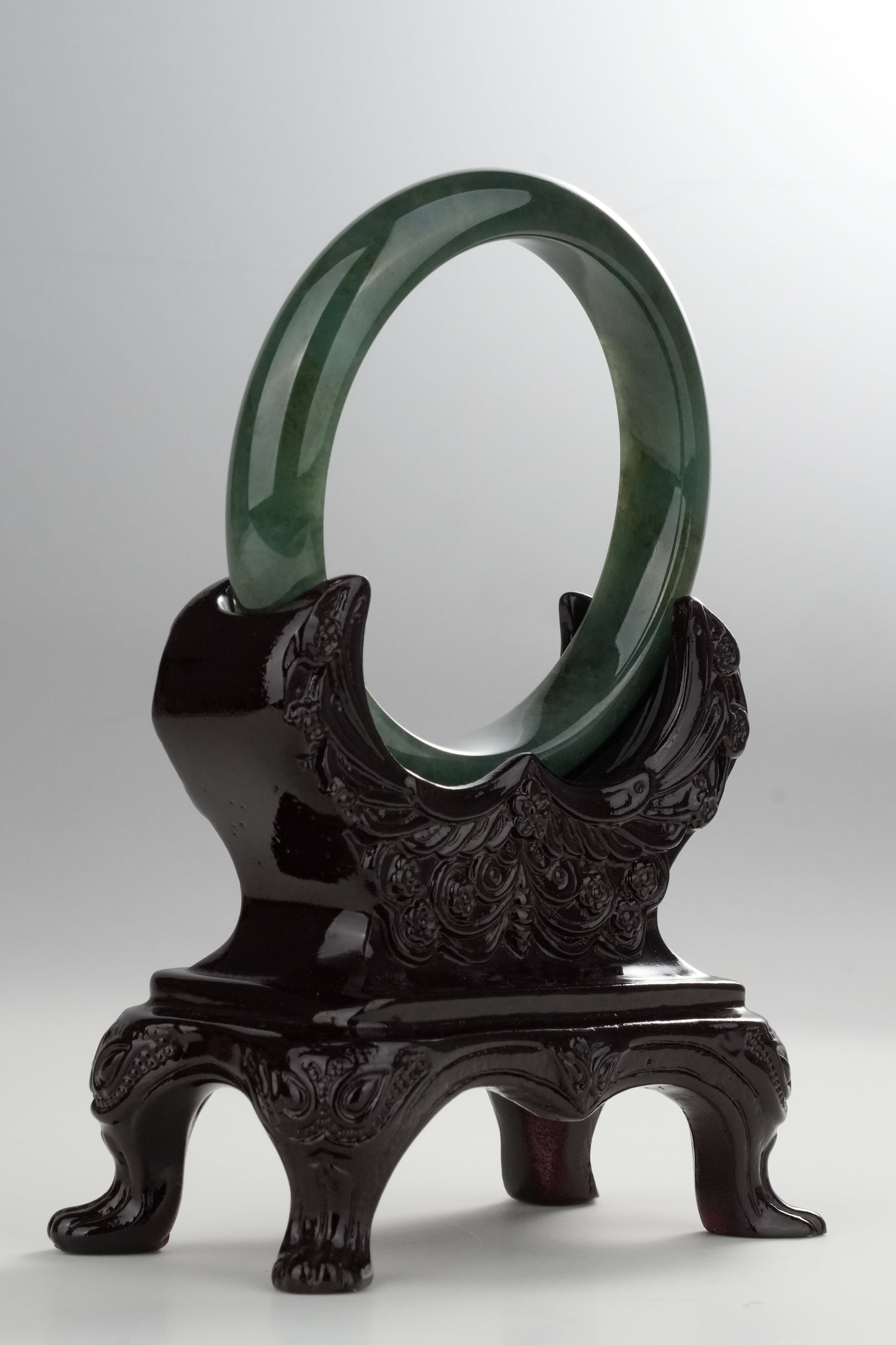 #0318 Rich Olive Green Jade Bangle Size 58