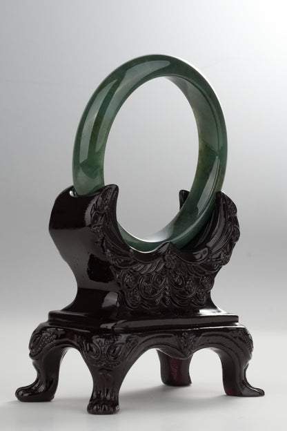 #0318 Rich Olive Green Jade Bangle Size 58