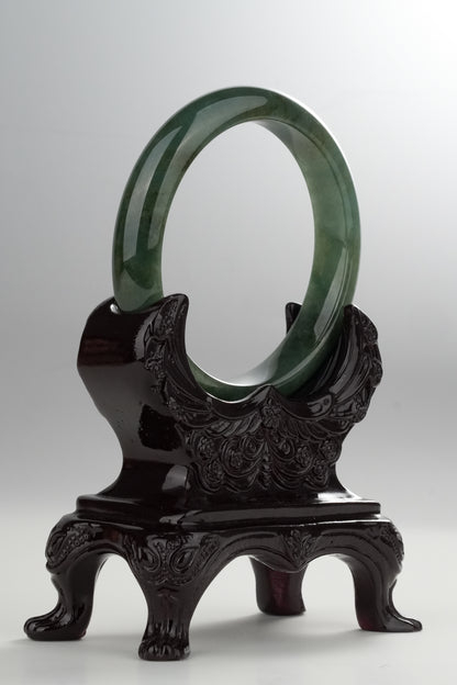 #0318 Rich Olive Green Jade Bangle Size 58
