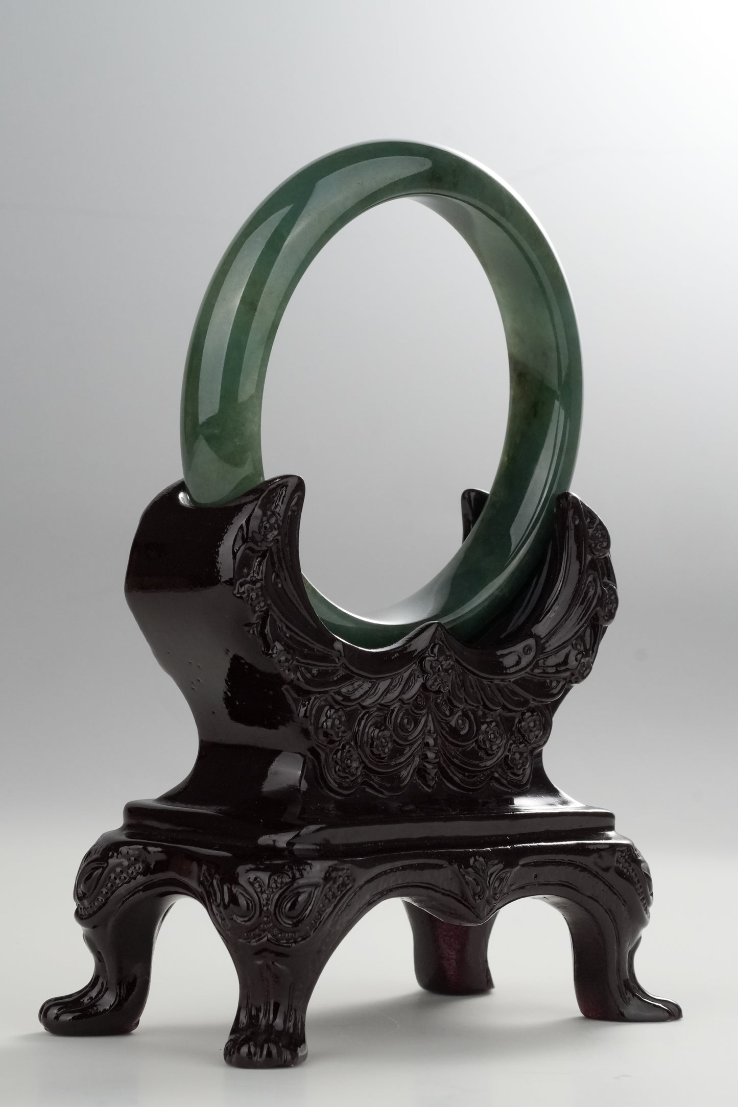 #0318 Rich Olive Green Jade Bangle Size 58